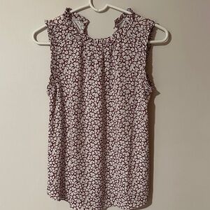 LOFT Sleeveless‎ Floral Blouse - Black and White